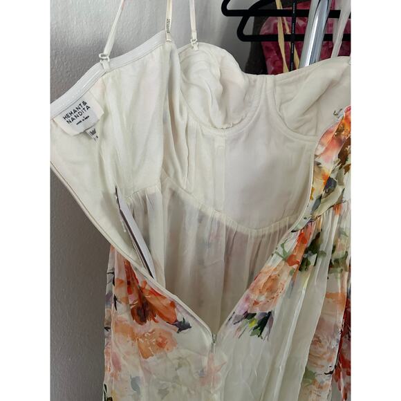 HEMANT AND NANDITA Corsetted Long Dress in Ivory Floral - Picture 12 of 12